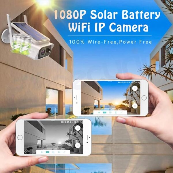 Câmera De Segurança Externa Sem Fio, Energia De Bateria Recarregável Solar WiFi - Image 7