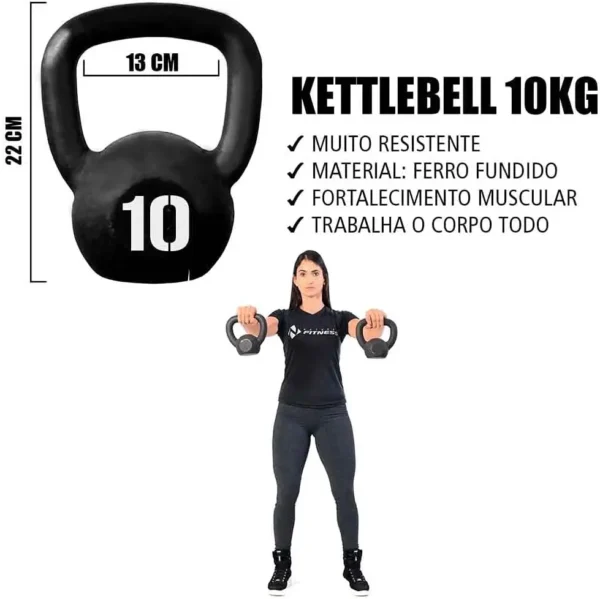 Kettlebell Swing Academia Fitness Cross, 10Kg - Image 2