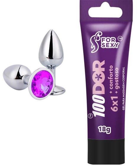 Plug Aço Inox G com Gel Lubrificante Anestésico Anal 6 em 1 da Bela Kanka