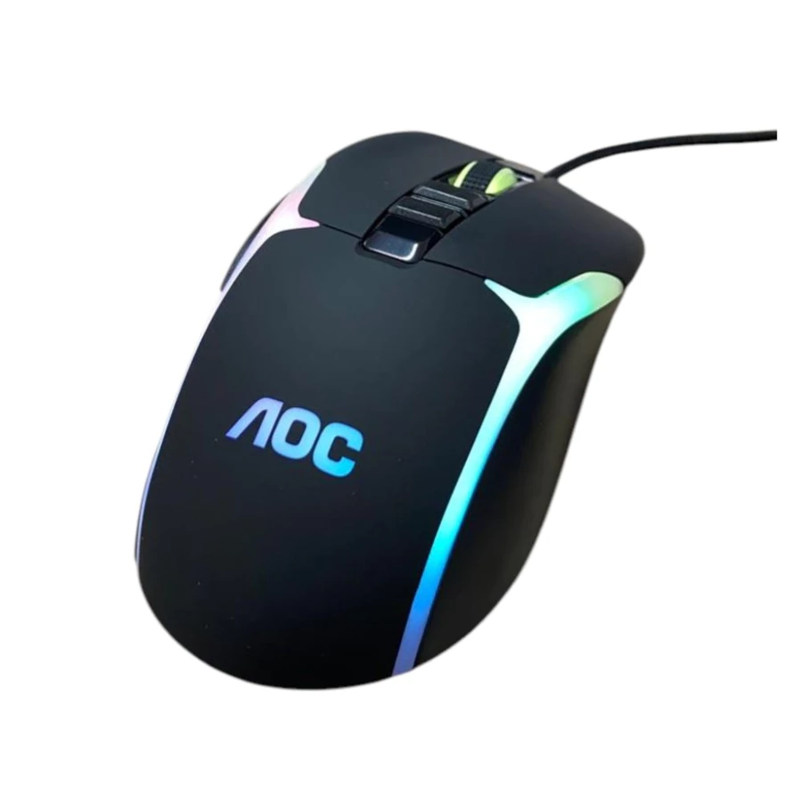 Mouse Gamer AOC RGB 7200 DPI com fio USB e 8 botões